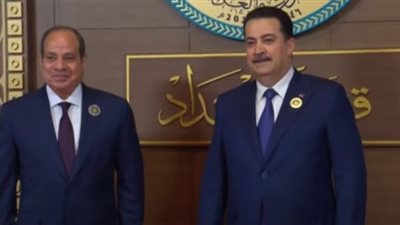 الرئيس السيسي يصل إلى مقر انعقاد اجتماع مجلس جامعة الدول العربية ببغداد