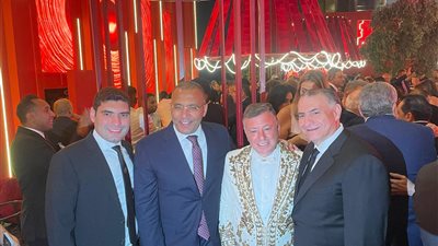 محمد فودة يهنئ رجل الأعمال باسل سماقية بخطوبة ابنته| صور