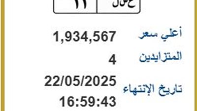 طرح مزاد لوحات مرور مميزة للسيارات بأسعار تصل إلى ملايين الجنيهات في مصر