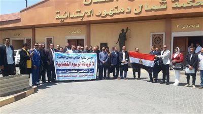 النقابة الفرعية لمحامي شمال البحيرة تنظم وقفة احتجاجية اعتراضًا على زيادة الرسوم القضائية