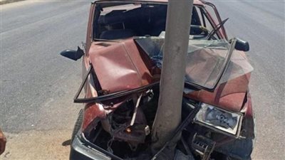 إصابة شخصين إثر تصادم سيارة ملاكي بعمود إنارة في الفيوم