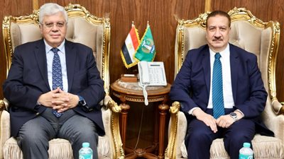 محافظ المنوفية يستقبل وزير التعليم العالي لافتتاح مركز القياس والتقويم