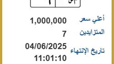 7 أشخاص يتزايدون على لوحة مرور مميزة م س 6 بسعر مليون جنيه