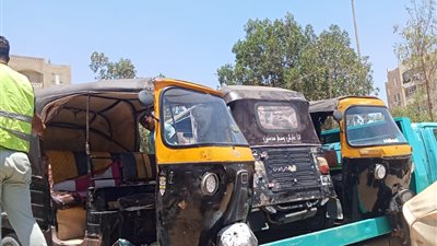 جهاز 6 أكتوبر يتحفظ على 86 توكتوك لمخالفة تعليمات السير داخل المدينة