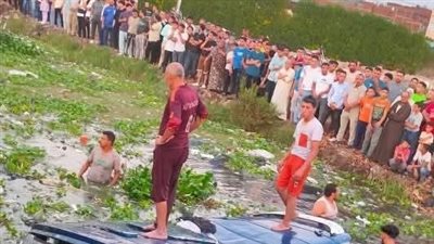 مصرع 7 أشخاص وإصابة آخرين إثر انقلاب ميكروباص بترعة في الدقهلية