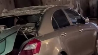 انهيار عقار في مصر القديمة على سيارة وإتلافها دون إصابات