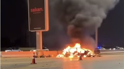 كنت هموت والعناية الإلهية أنقذتني.. صاحب سيارة طريق السويس المحترقة يكشف تفاصيل انفجارها 