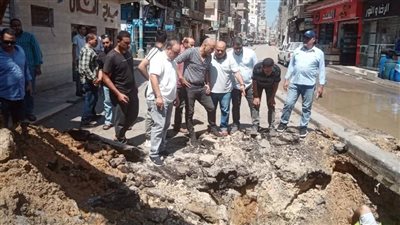 انفجار في خط طرد صرف صحي رئيسي بمركز بسيون بالغربية 