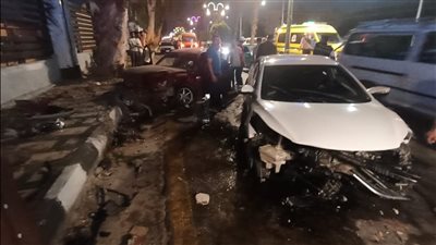 إصابة ضابطة شرطة بارتجاج في المخ إثر حادث تصادم بطريق الواحات