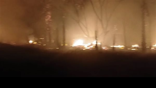 حريق هائل بنخيل في