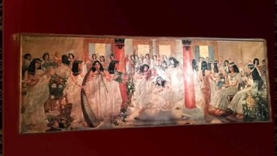 أنغام الزمن الجميل.. لوحة فنية نادرة بمتحف ركن فاروق تروي حكاية الموسيقى في مصر القديمة