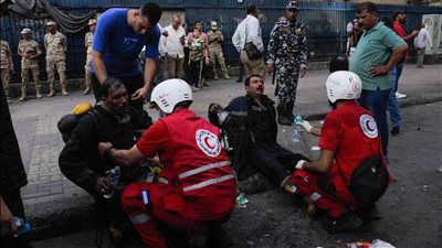 الهلال الأحمر: تقديم الإسعافات الأولية والمساعدات العاجلة لـ32 مصابا في حريق سنترال رمسيس