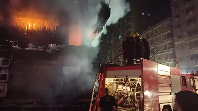 حريق في مخبز أمام كافيه الفيشاوي بالطالبية