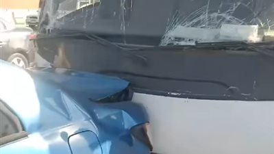 اصطدام أتوبيس نقابة المحامين وعدد من السيارات الملاكي أعلى الطريق الدائري