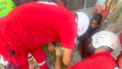 الهلال الأحمر يتدخل لإسعاف مصابي انهيار عقاري شبرا ومصر القديمة