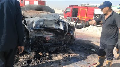 إحداهما تفحمت.. مصرع 4 أشخاص وإصابة 5 آخرين في حادث تصادم سيارتين ملاكي بالمنيا