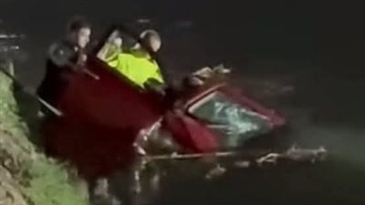مصرع سيدة إثر انقلاب سيارة ملاكي داخل ترعة في الدقهلية 