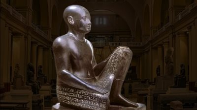 كنز من خبيئة الكرنك.. المتحف المصري بالتحرير يعرض تمثال الوزير حور