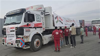 الهلال الأحمر المصري يدفع بنحو 2300 طن مساعدات إغاثية عاجلة إلى غزة عبر قافلة زاد العزة في يومها الـ12