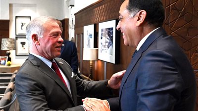 عاهل الأردن يستقبل مدبولي في الديوان الملكي بالحسينية