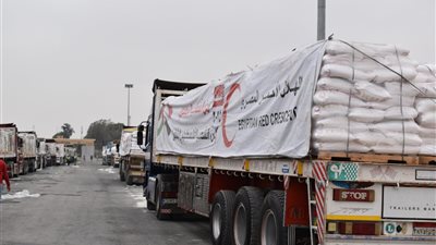 الهلال الأحمر: مصر أدخلت 36 ألف شاحنة مساعدات لغزة.. واستقبلت آلاف المصابين