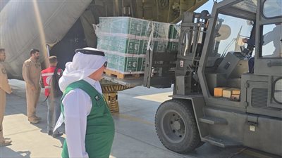 مطار العريش يستقبل طائرة سعودية تحمل 9 أطنان من المساعدات الإغاثية لغزة