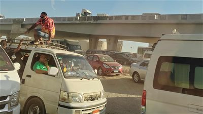 توقف الحركة المرورية بطريق السويس العين السخنة بسبب أعمال صيانة بمنطقة الأدبية