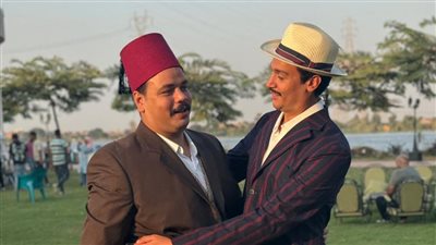  أحمد عبد الوهاب ومصطفى غريب من كواليس فيلم درويش| صور