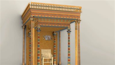 المتحف المصري بالتحرير يكشف أسرار المظلة الملكية لأمنحتب الثالث بقصر الملقطة