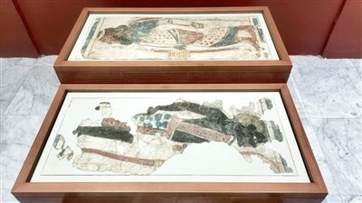 المتحف المصري يعرض لوحات جدارية نادرة لأسرى مقيدين من قاعة عرش الملك أمنحتب الثالث| صور 