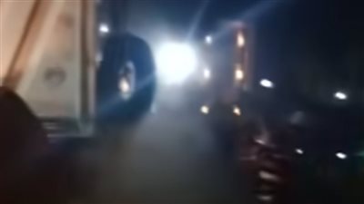 انقلاب تريلا بطريق مصر الإسكندرية الزراعي ببنها دون خسائر بشرية 