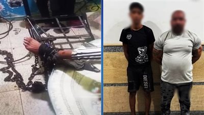 القبض على المتهم بتقييد نجله بسلسلة حديدية لمنعه من تعاطي المخدرات بالجيزة