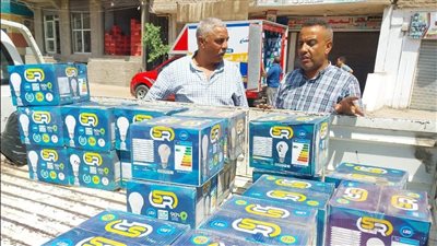 ضبط 1000 لمبة ليد مجهولة المصدر داخل مخزن غير مرخص بالأقصر
