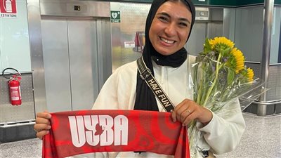 بوستو أرسيتسيو الإيطالي يحتفي بوصول مريم متولي بعد انضمامها من طائرة الزمالك