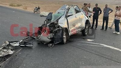 جثة و9 مصابين.. ننشر أسماء ضحايا حادث تصادم سيارتين على صحراوي قنا