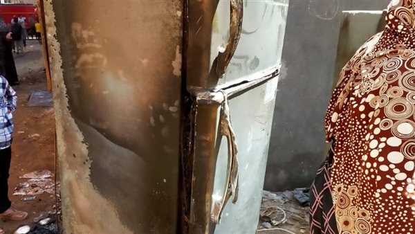 آثار حريق منزل بقرية