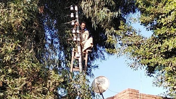 أحد أعمدة الكهرباء