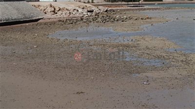 تراجع مياه البحر بالغردقة بسبب ظاهرة المد والجزر