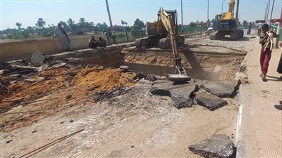 بدء أعمال ترميم وإصلاح كوبري نجع سبع الرئيسي في أسيوط