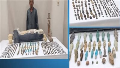 ضبط 533 قطعة أثرية بحوزة شخص في بني سويف 
