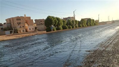 مواصلة أعمال الرصف والصيانة لشبكة الطرق الداخلية بالوادي الجديد