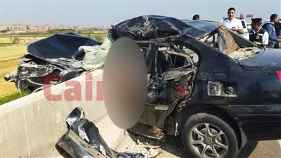 عودة الحركة المرورية لطبيعتها بطريق شبرا بنها الحر بعد حادث تصادم ملاكي بالرصيف