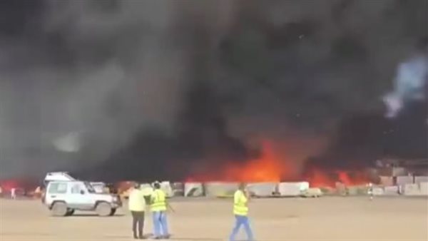 حريق بمطار شاه جلال