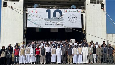 ميناء العريش البحري يستقبل السفينة الإماراتية العاشرة للمساعدات الإنسانية إلى غزة 
