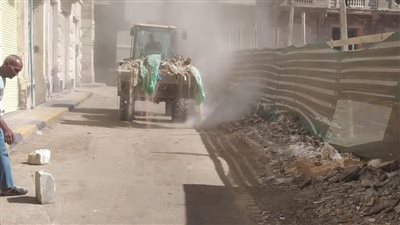 حي وسط بالإسكندرية يرفع 5 أطنان رديم وإنارة 40 عمودًا