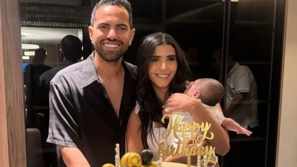 ريم سامي وزوجها ونجلهما