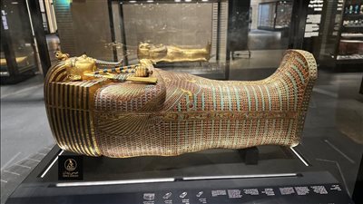 في مشهد يليق بعظمة الملك الذهبي.. الصور الأولي لآثار توت عنخ آمون بالمتحف المصري الكبير | صور