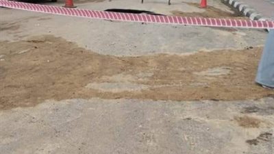 هبوط أرضي مفاجئ بشارع الجلاء في طنطا.. وفرض كردون بالمنطقة (صور)