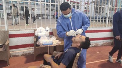 مسحة طبية للاعبي الزمالك قبل مران اليوم (صور)