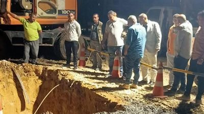 أولى جولاته زيارة عطل مفاجئ.. رئيس مياه الجيزة يتابع أعمال إصلاح خط الحمأة بالشيخ زايد